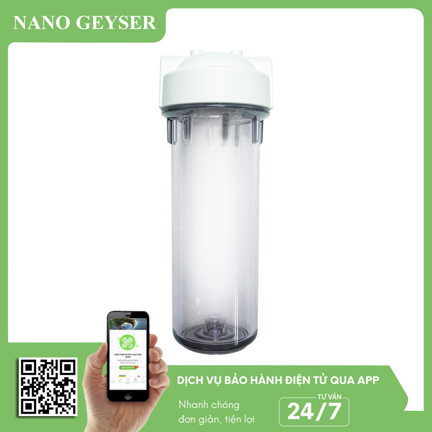 Cốc 10 inch ren 13 - 1 gioăng - trong