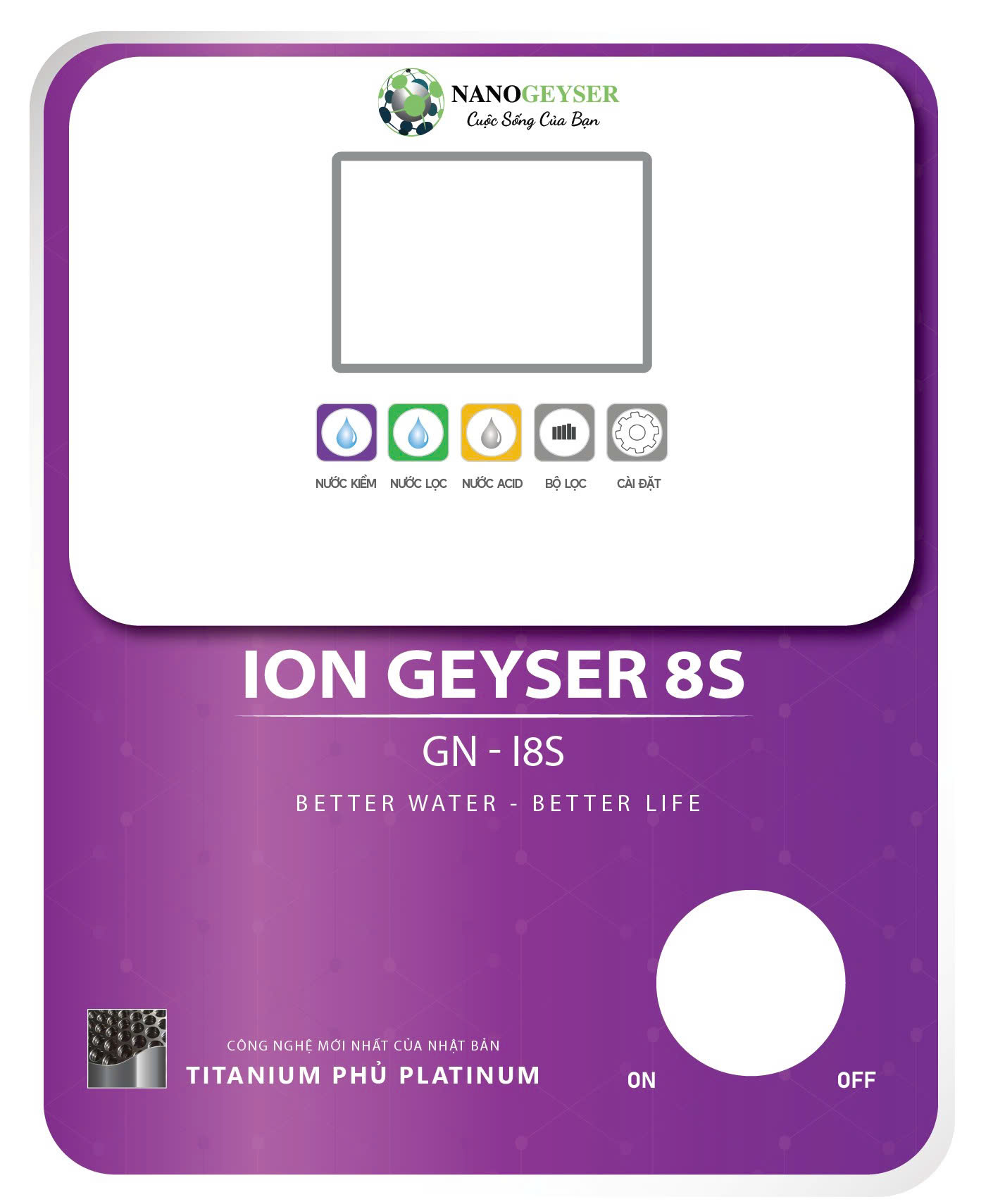 Máy Điện Giải Ion Kiềm GEYSER ION 8S GN-8S