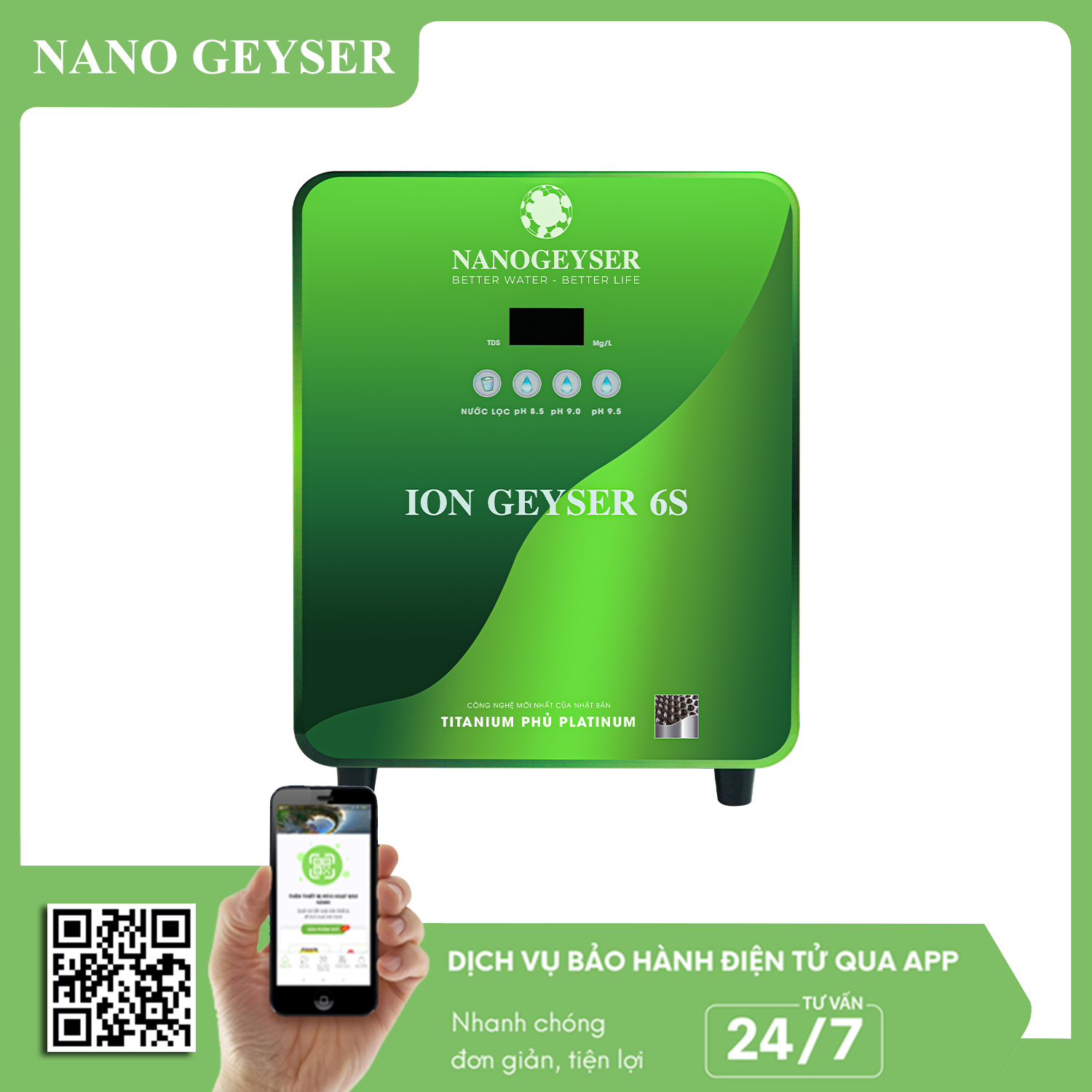 Máy Điện Giải Ion Kiềm GEYSER ION 6S GN-I6S