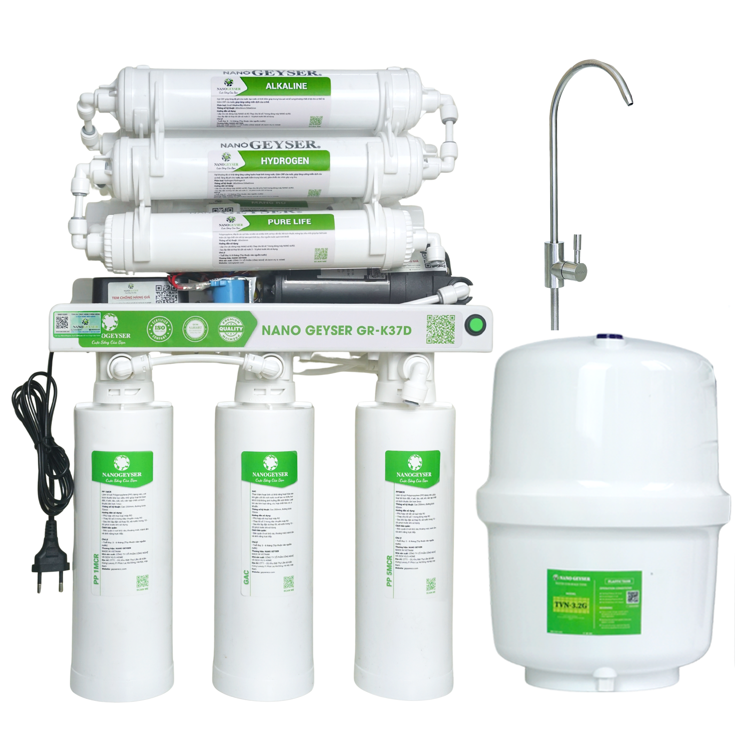 Máy Lọc Nước Nano Geyser 10 Cấp Lọc GR-B37 - CITY FILTER-B